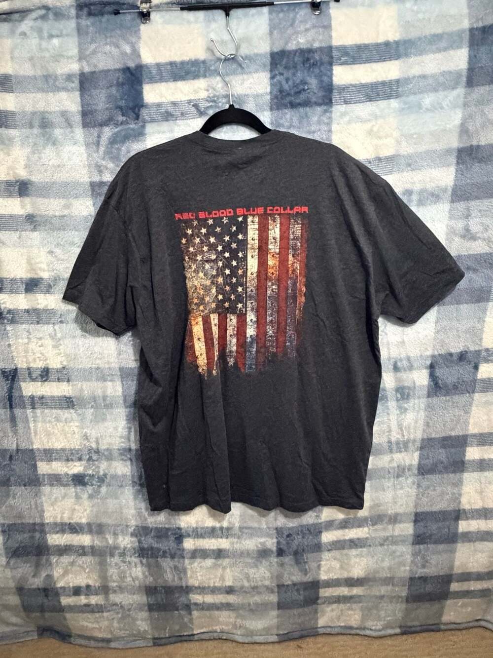 Grunt Style Men's Red Blood Blue Collar T-Shirt Charcoal 2XL